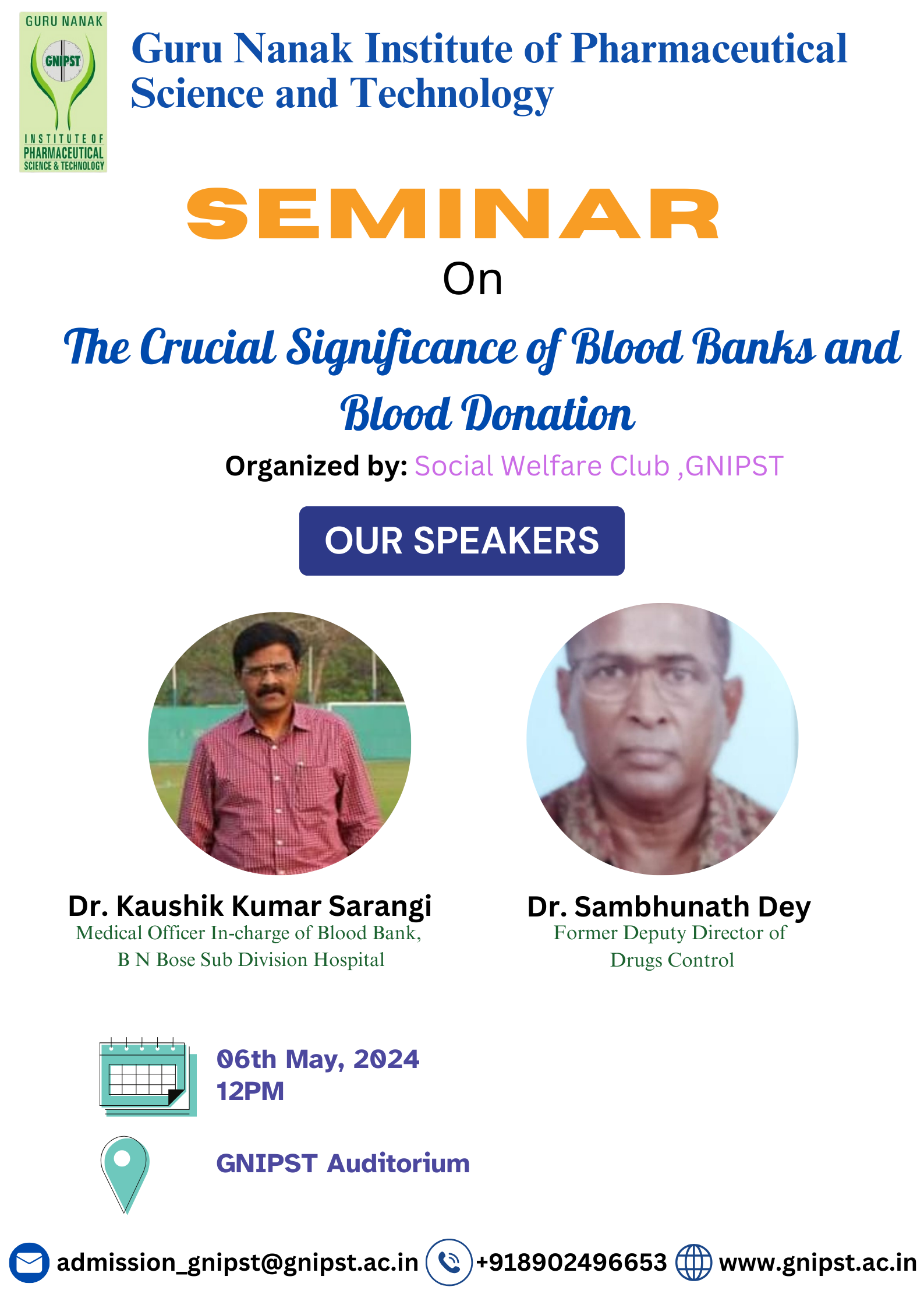 National Seminar on 'Crucial significance of blood banks and blood donation'